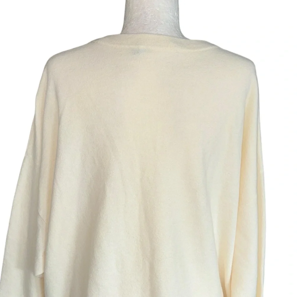 Jenni Kayne Ivory Cashmere Blend Oversized Crewneck Sweater - L